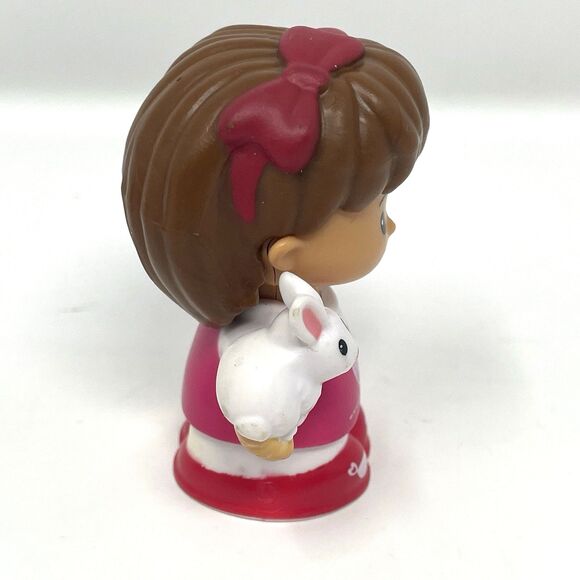 Fisher Price Little People Mia with Bunny & Girl with Book Lot, Pink & Purple - Picture 3 of 14